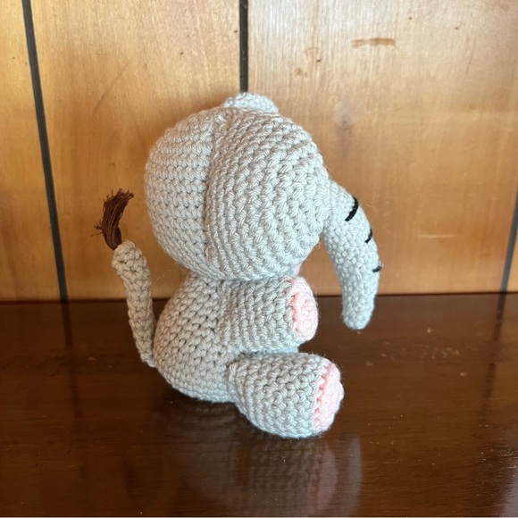 🎉HP🎉 🐘 Handmade Gray and Pink Elephant Plush 🐘 - Picture 2 of 6